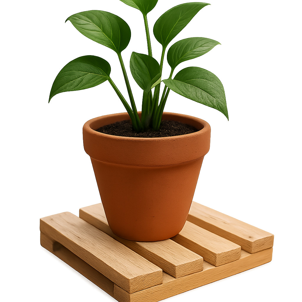 Suporte Para Vaso De Planta 25x25cm Em Madeira Pinus Natural Deck Modular Jardim Base Decorativa Envio Rápido 24h