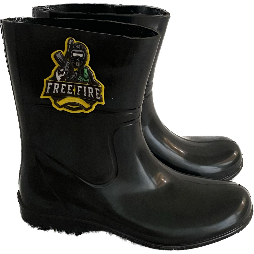 Bota Galocha Infantil Juvenil Menino Free Fire Impermeavel 19 AO 34 ante derrapante confortavel