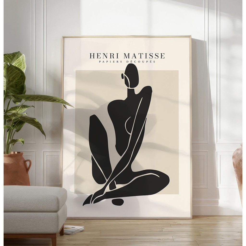 Quadro Decorativo Com Moldura Filete Sala Quarto Escritório Coleção Henri Matisse Black The Body