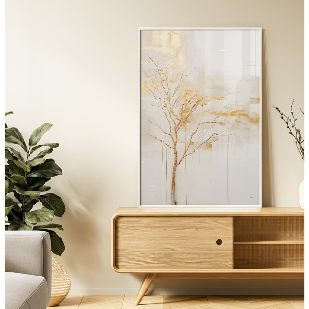 Quadro Decorativo Sala Com Moldura Grande Quadro Pra Quarto De Casal Quadro Moderno Árvore Dourada