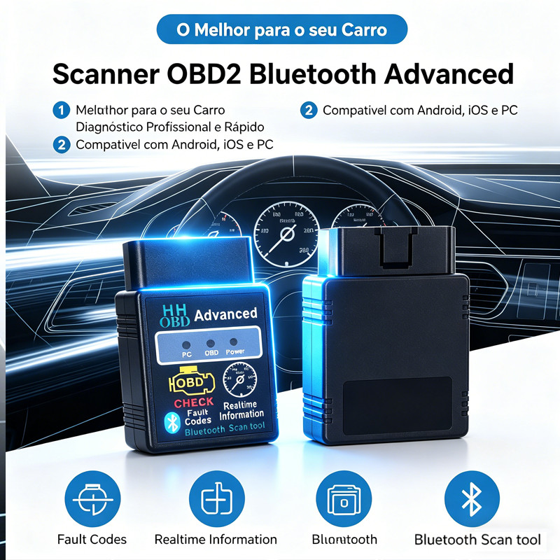 Scanner ELM327 OBD2 Diagnostico Automotivo V1.5 Advanced Bluetooth Android IOS