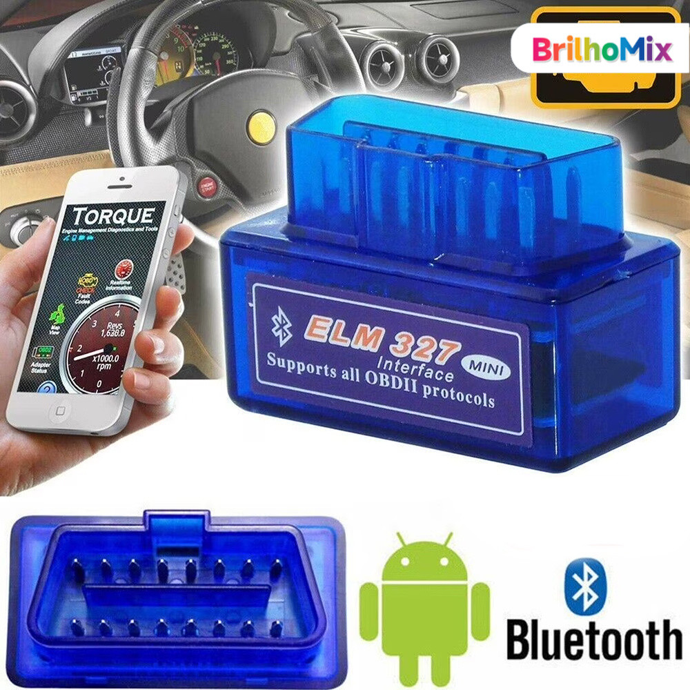 Mini Scanner Automotivo Bluetooth OBD2 ELM327 – Compatível com Android e iOS