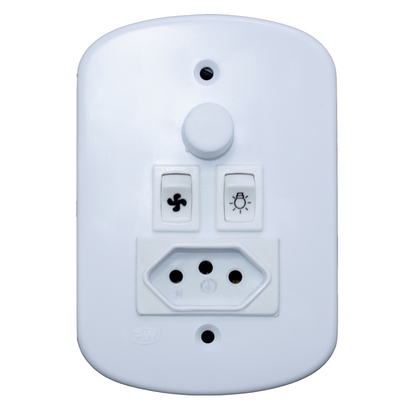 Dimmer pw ventilador teto rotativo com tomada 10a 1 lampada