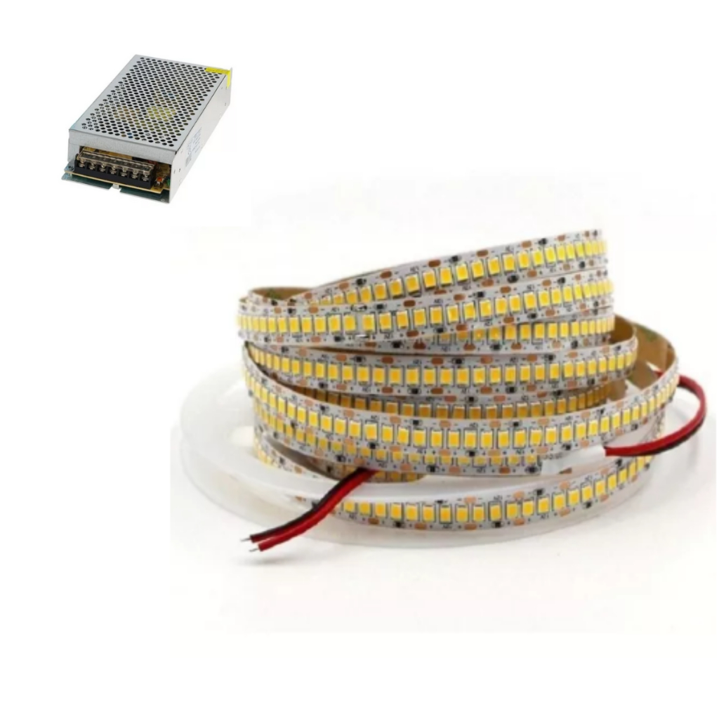 Kit 5 Metros Fita Led Premium Profissional 240 Leds + Fonte 10a