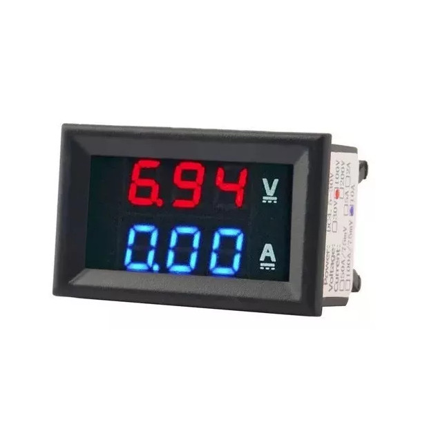 Voltímetro E Amperímetro Digital Led Dc 0 A 100v 10a (max)