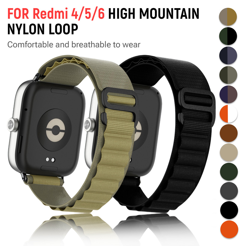 Adequado para Redmi watch6/5/4, compatível com Xiaomi Band 8 pro/9pro/10pro Alpine Nylon Loop Strap, forte durável ajust