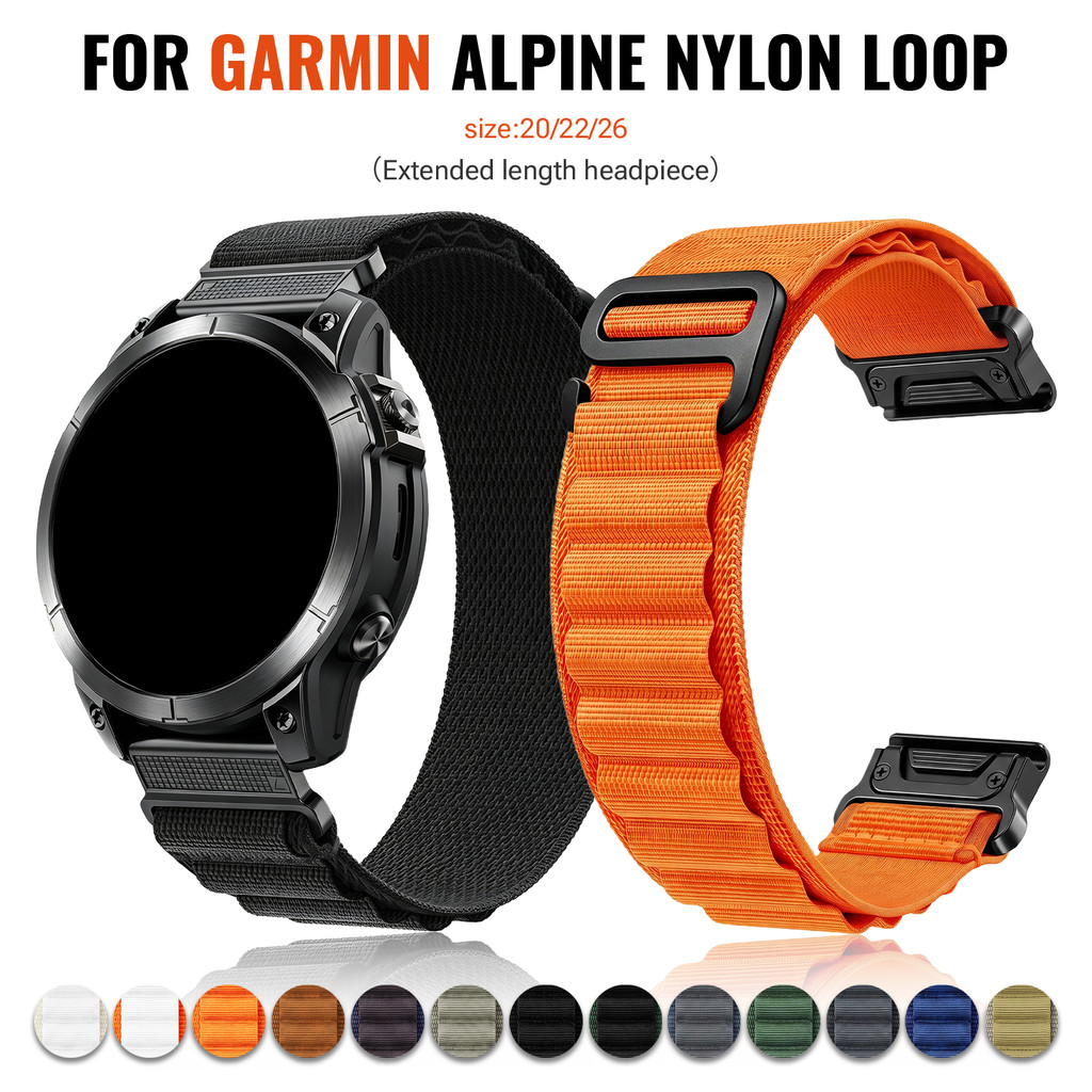 Quickfit 20mm 22mm/7mm 26mm Cinto de nylon adequado para Garmin Garmin Fenix 8/7/6/5/7S/7X/7s Pro/7X Pro/7X Pro/Fenix E