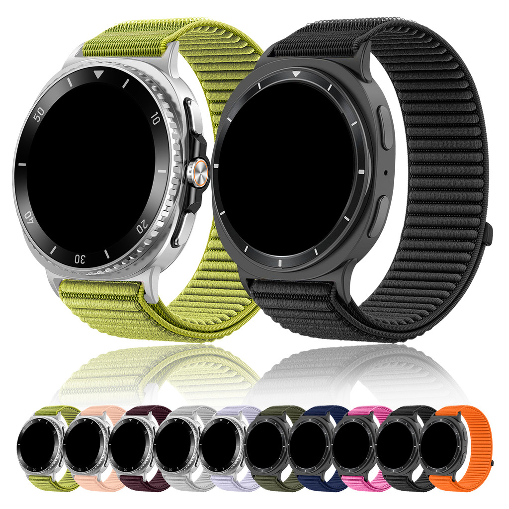 Pulseira de Nylon Wild Mountain adequada para Samsung watch8 40mm 44mm 46mm estilo clássico, macia ajustável, respirável