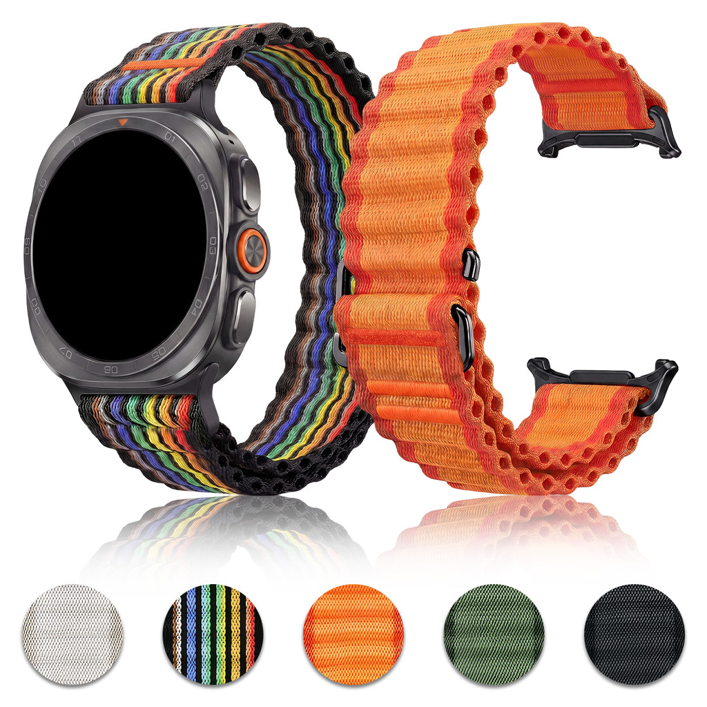 Adequado para pulseira de Nylon Samsung ultra Ocean Wave, esportes ao ar livre, respirável, confortável, desmontagem ráp