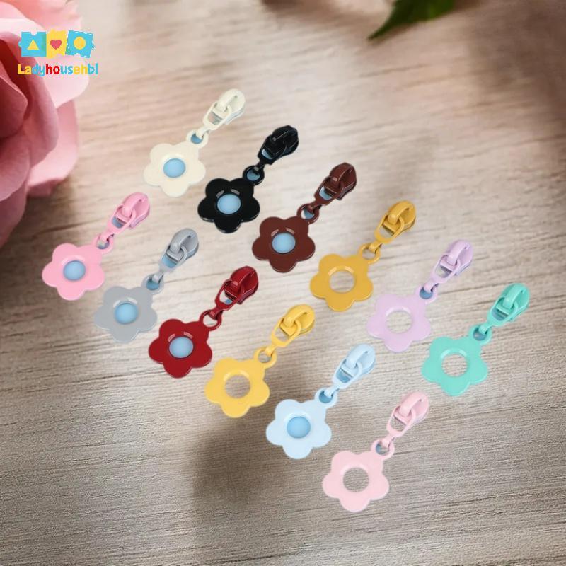 LAHG > 10 Unidades De Cabeça De Zíper De Flor Pequena Fofa Para # 3 Zíperes De Nylon Adequados Costura Doméstica DIY Sub