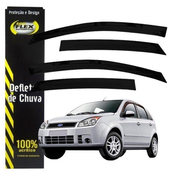 Defletor Calha de Chuva Fiesta Amazon Rocam 2002 2003 2004 2005 2006 a 2011 4 Portas Ecoflex