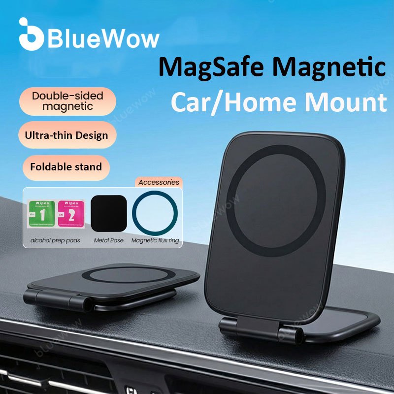 Suporte Magnético Para Telefone De Metal BlueWow-Dobrável Ultrafino , Montagem Em Mesa/Carro , Força Magnética Super Pod