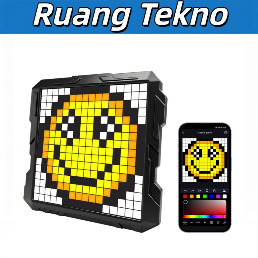 HXSP-003 Mecha Estilo 16 x 16 Pixel Tela Bluetooth APP Personalizado GIF Emoticon Pack Gaming Desktop RGB Atmosfera Cart