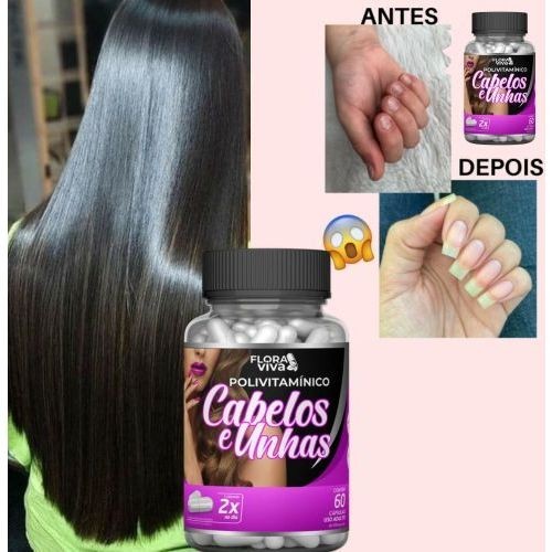Cresce Cabelo | Fortalece Unhas | PoliVitamínico Para Cabelo | Unhas Mais Belas e Fortes