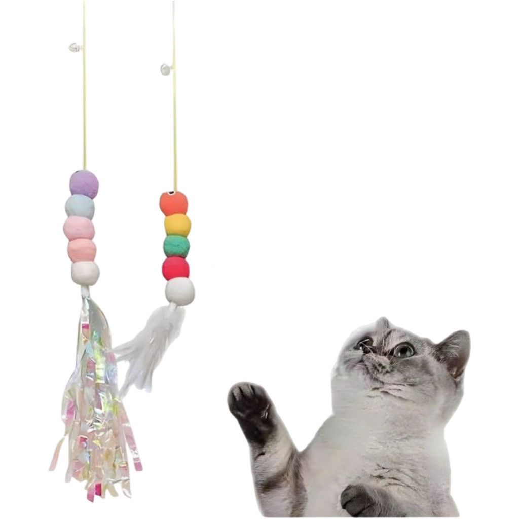 Brinquedo para Gato de Pendurar Na Porta Elástico para gatos Bacon Born Kit 2 Unidades Sortidas