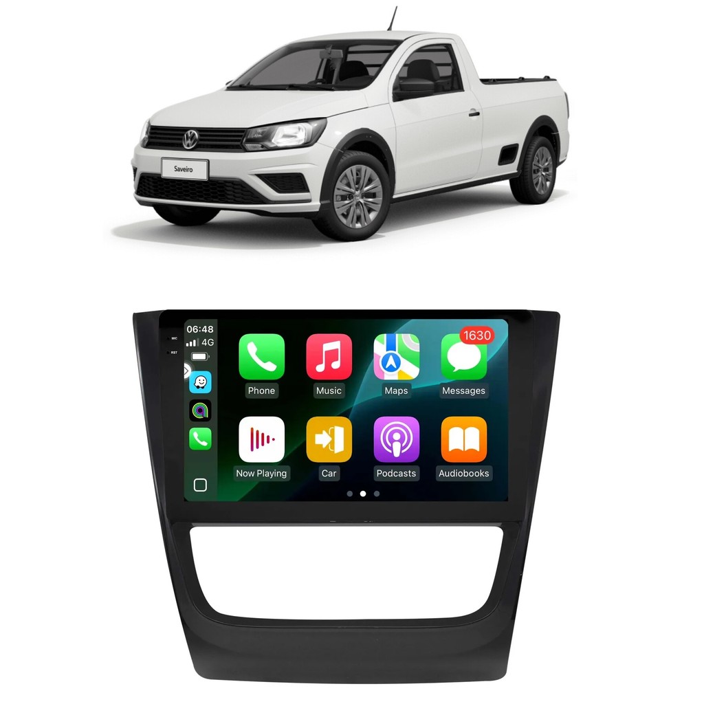 Kit Multimídia Saveiro Robust 2016 / 2019 9 Pol Android Carplay Gps 2/32GB - 915BR ROADSTAR