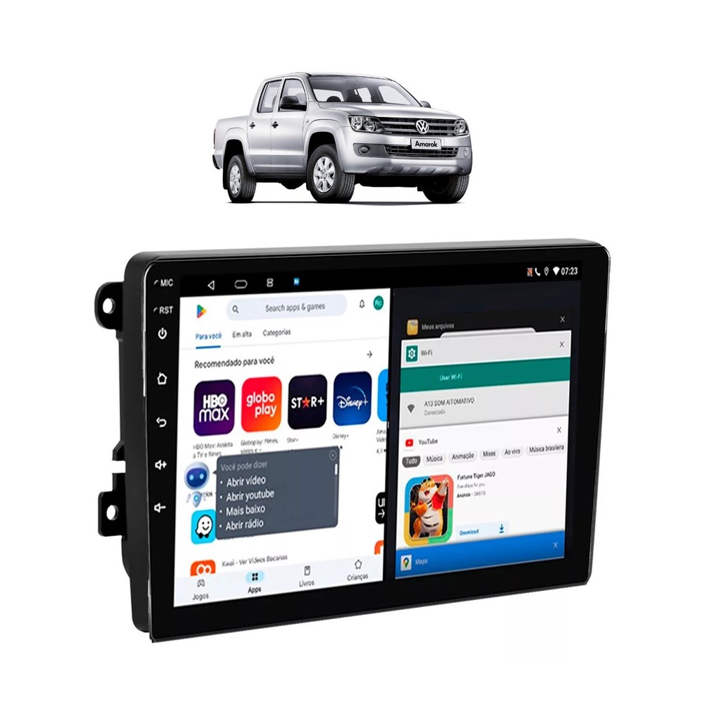Kit Multimídia Amarok 2010 / 2016 9 Pol Android Carplay Gps 2/32GB - 915BR ROADSTAR