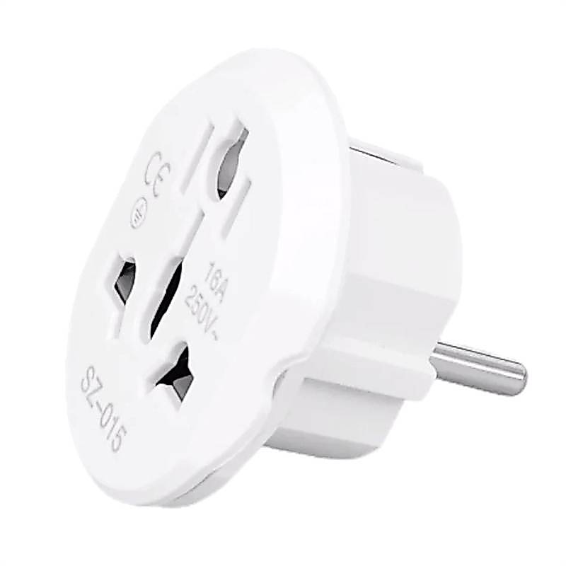 [EL-t] 16A Adaptador Universal De Viagem Da Ue Conversor Euro Reino Unido Eua AU Para AC Power Soet Plug De Carregador 2