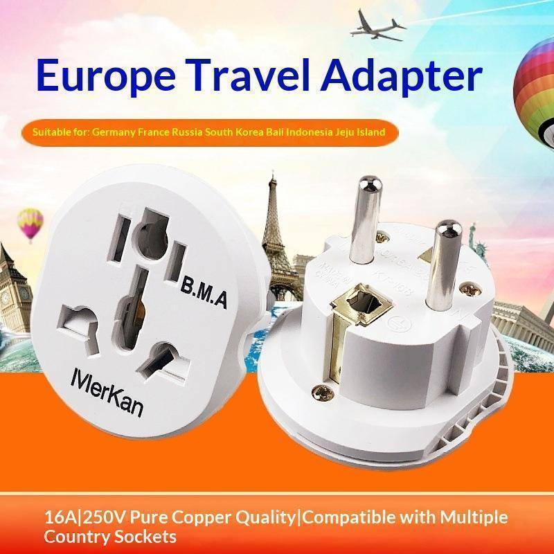[Rut] 1 Unidade De Alta Qualidade Universal AU US UK CN Para Ue KR Wall Soet Adaptador De Tomada 16A 250V Conversor De V