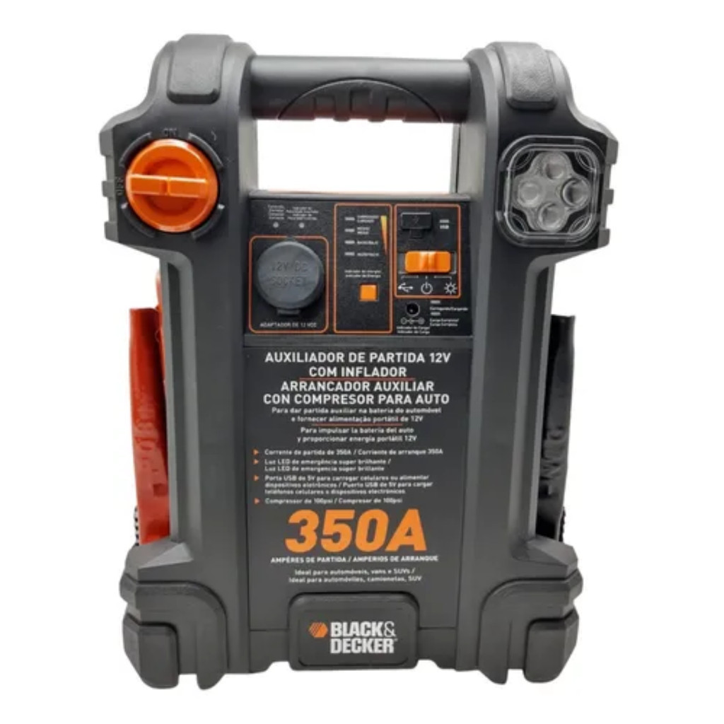 Auxiliar de Partida C/ Compressor 12V 7AH 350A Bivolt B&D