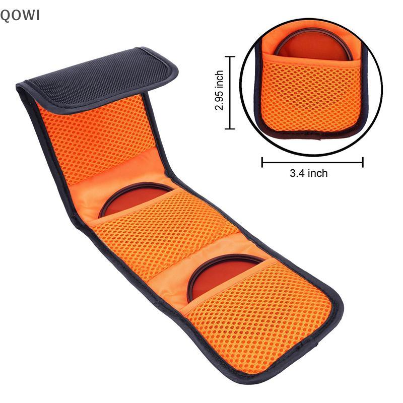 qo 3 Poetas Lente Filtro Saco Câmera Bolsa Para 82mm ND UV CPL Titular Carteira Caso br