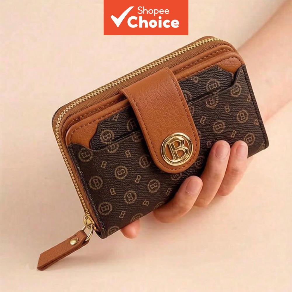 Para Mulheres Carteira Tripla Médio Durável Zip Moeda Bolsa Titular Do Cartão Retro Estilo Coreano