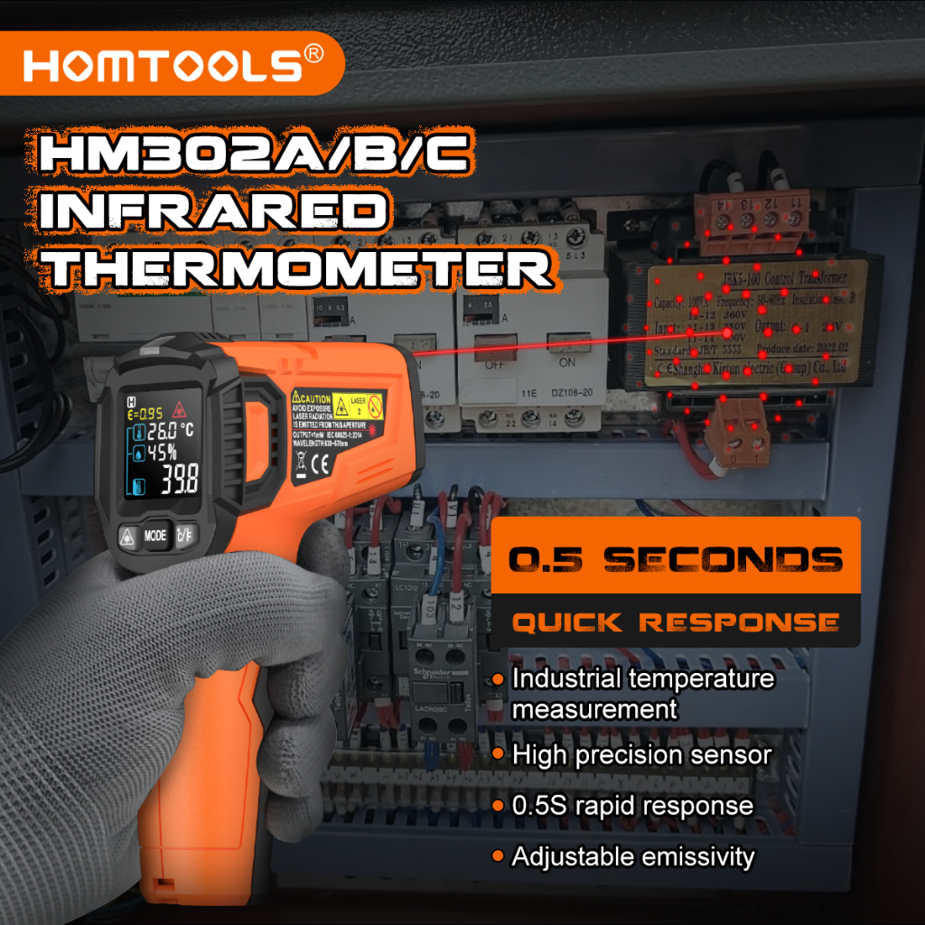HOMTOOLS HM302 laser infravermelho Medidor De Temperatura Termômetro Infravermelho Sem Contato Laser Pirômetrovisor Higr