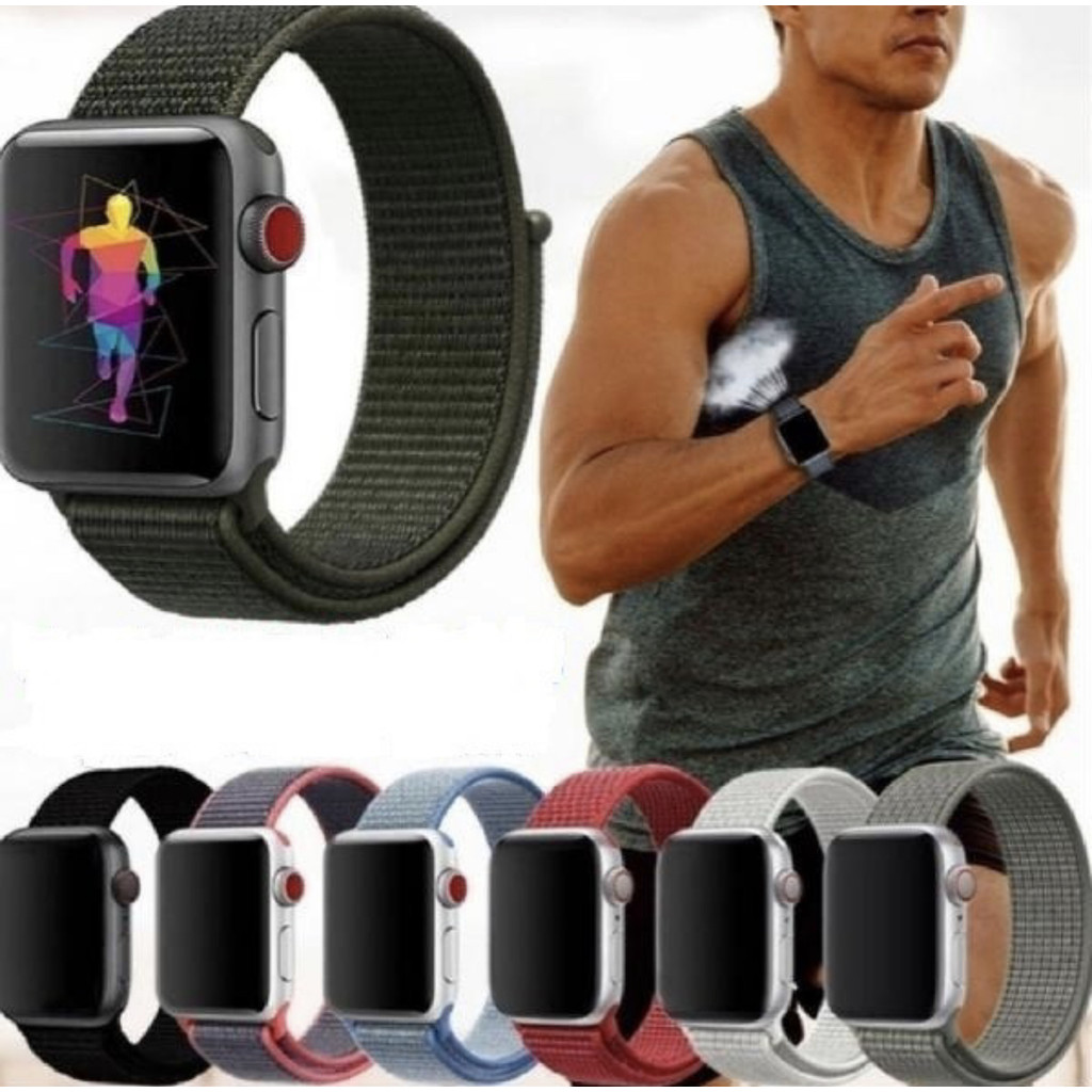 Pulseira Nylon Loop Para Smart Watch Case 1 2 3 4 5 6 7 8 9 10 Iwo Pro Lite Max  38mm 40mm 41mm 42mm 44mm 45mm 46MM