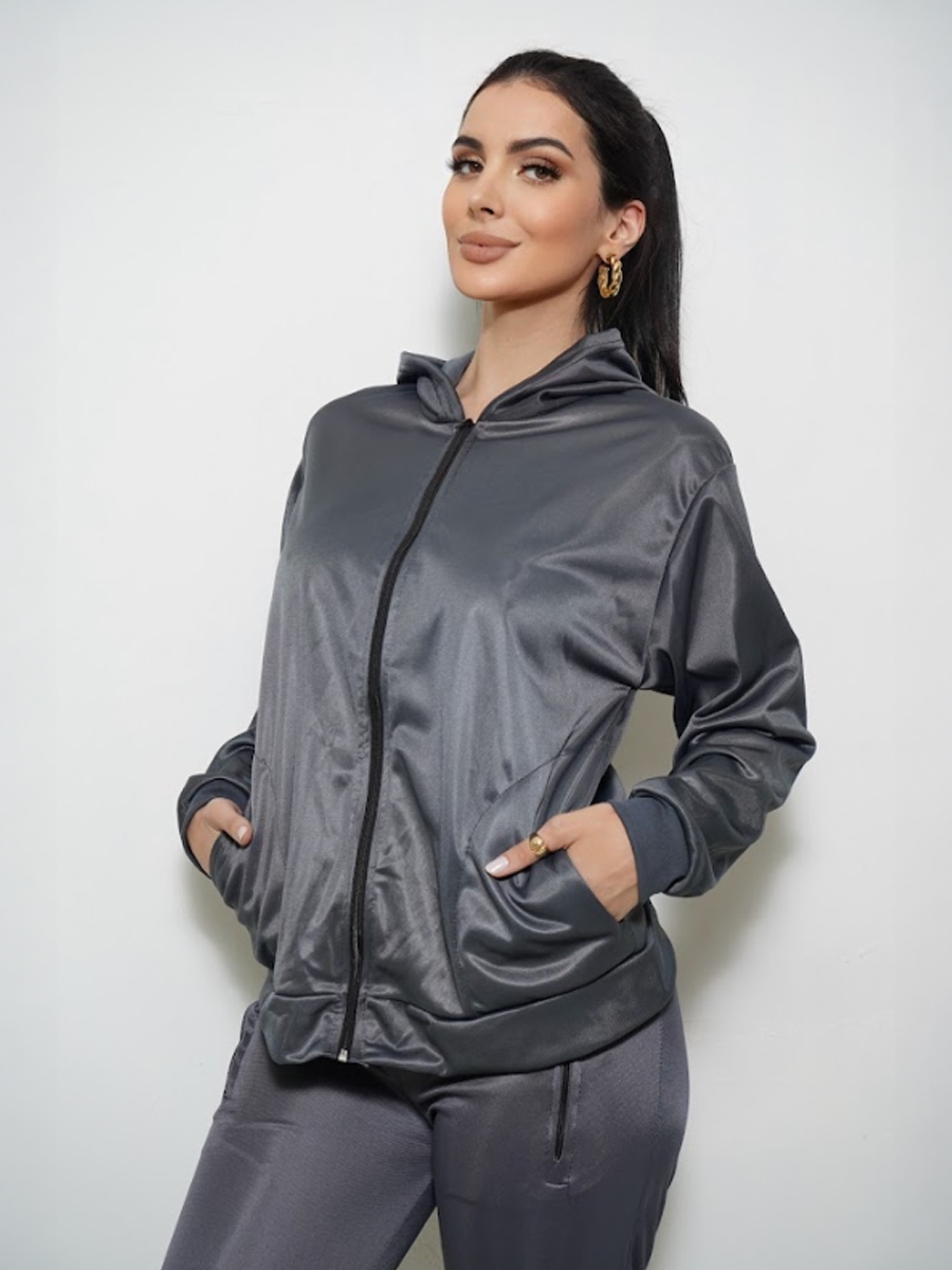 Casaco Feminino Corta Vento Flanelado Dry Fit Ziper Capuz