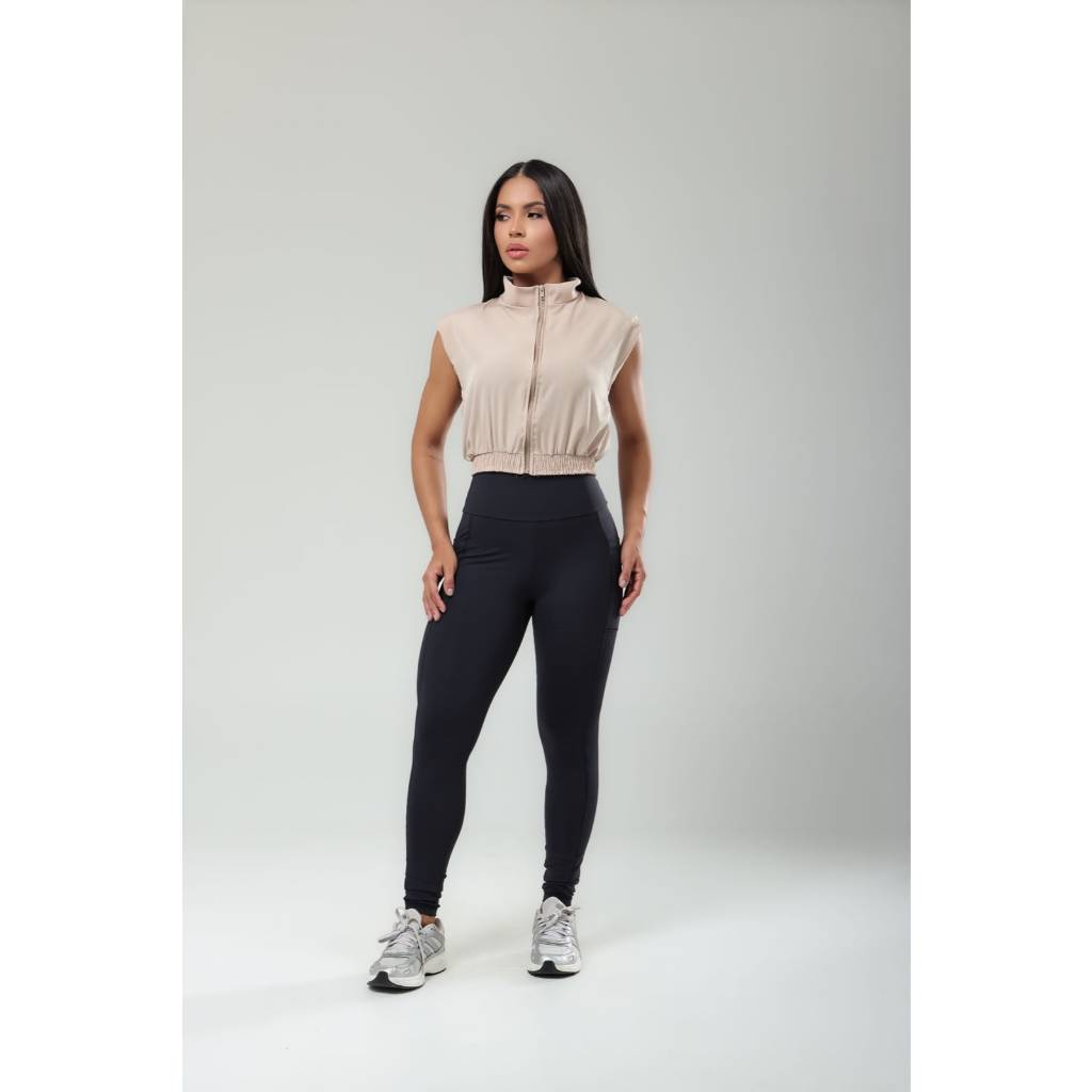 Colete Corta Vento Dryfit Feminino Zíper Casual Academia e Dia a Dia