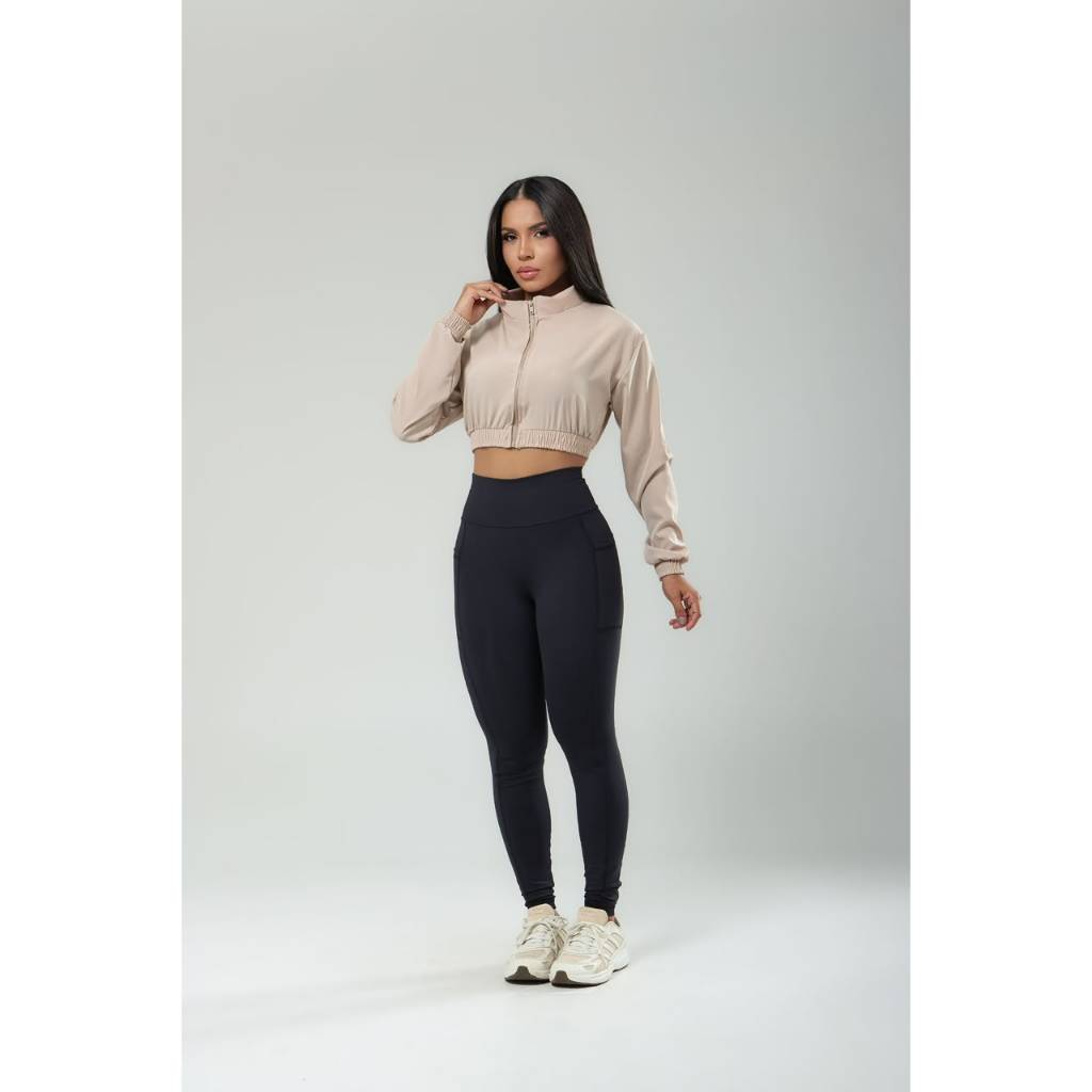 Jaqueta Corta Vento Dryfit Feminina com Zíper Casual Dia a Dia Academia
