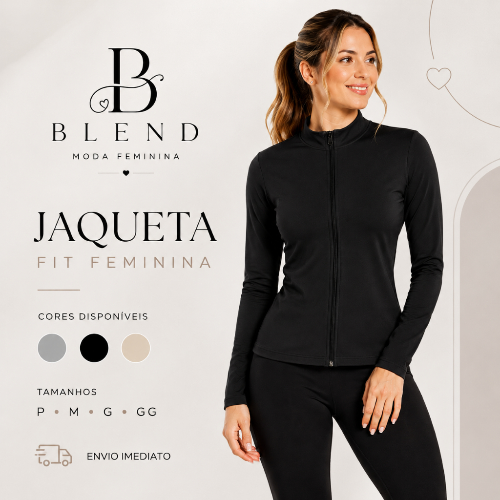 Casaco Dryfit Casaquinho Jaqueta Proteção Solar Zíper Slim Blusa Térmica Treino Academia Feminina