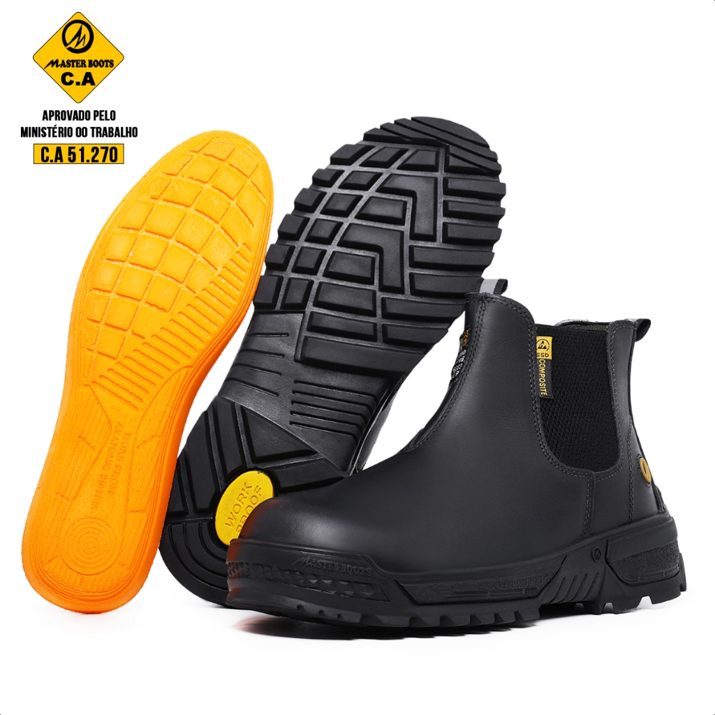 Botina Bico Composite Com Anti-Perfurante Para Trabalho Work Proof MasterBoots