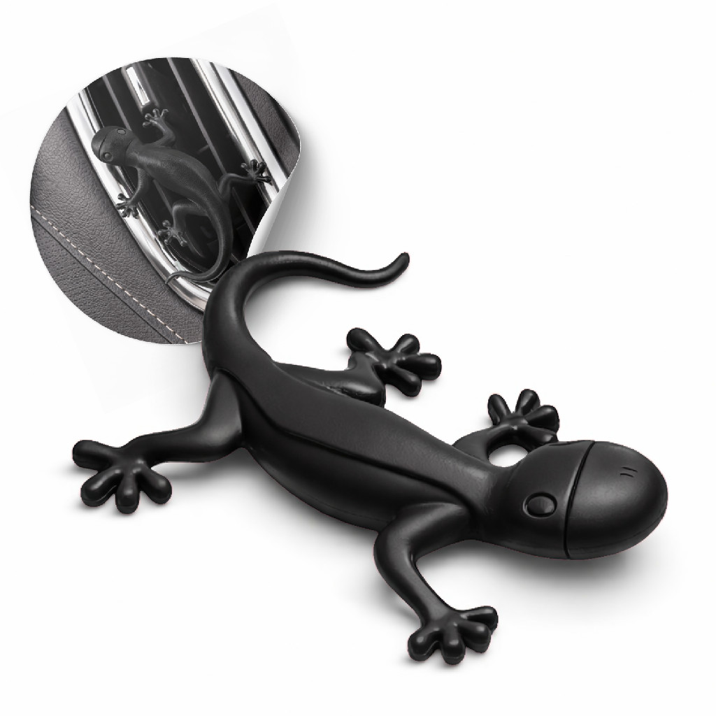 Acessório Decorativo Lagartixa Gekko Audi Para Saída De Ar Carro Preto