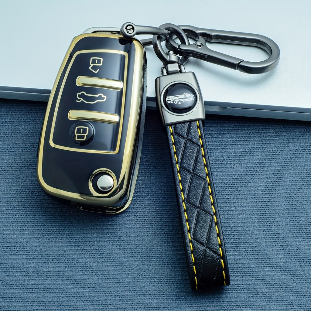 Capa De Chave De Carro TPU Com Chaveiro Para Audi A1 , A3 , A4 , A5 , A6 , A7 , C5 , C6 , Q2 , Q3 , Q5 , Q7 , 4F , S3 ,