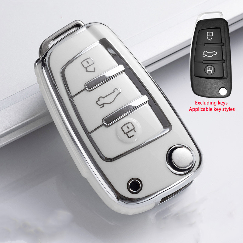 Capa Para Chave De Carro , Fob Audi A1 A3 A4 8P 8L 8V A5 B6 B7 A6 A7 C5 C6 Q3 Q5 Q7 4F S3 S4 S6 RS3 TT TPU Protetor De