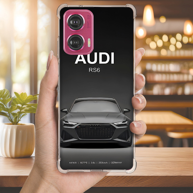 Capa Capinha MOTO G50 G42 G41 G35 G34 G32 G31 G24 G23 Anti-impacto Personalizada carro RS6 audi (4089)