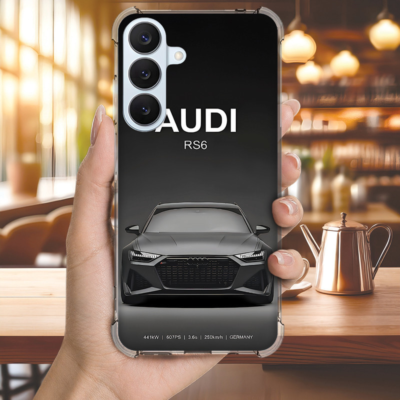 Capa Capinha GALAXY S20 ULTRA FE S10 PLUS S10E S9 S8 A73 A72 Anti-impacto Personalizada carro RS6 audi (4089)
