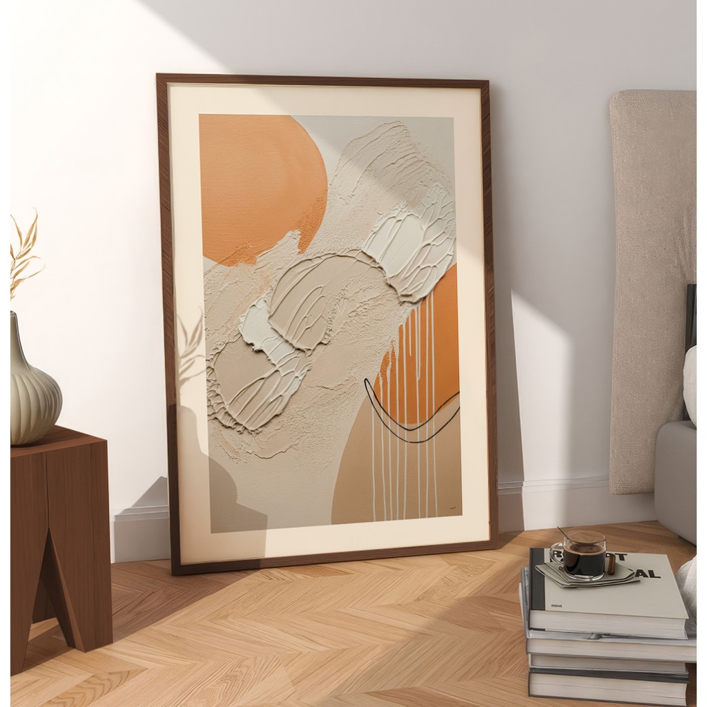 Quadro Moderno Abstrato Grande Quadro Decorativo Sala De Estar Com Moldura Camadas Estilo Gesso