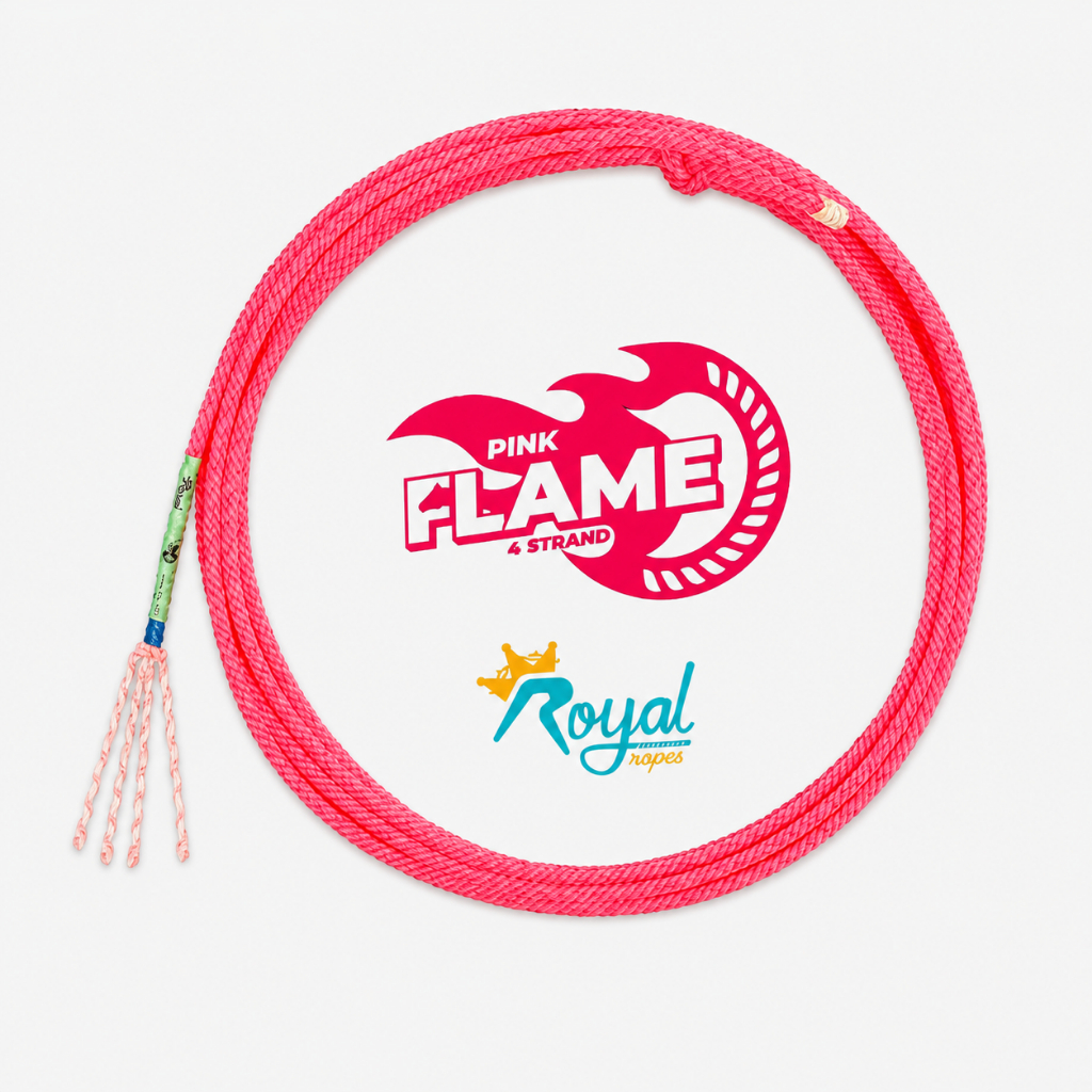 Corda de Laço Royal Ropes Pink Flame MS 32 Cabeça Team Roping 4 Tentos Original Rosa