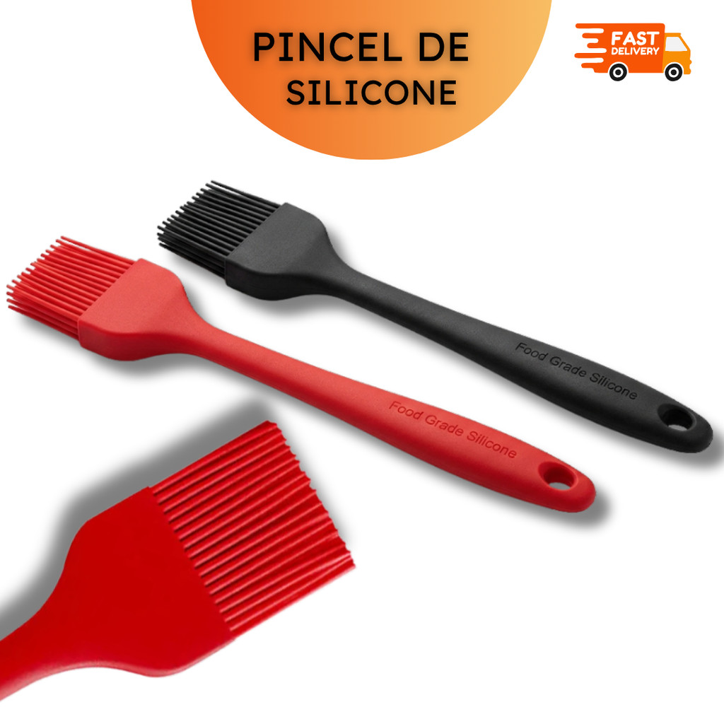 Kit de Pincéis de Silicone 25,6 cm - Untar - Pincel - 2, 4 ou 10 unidades