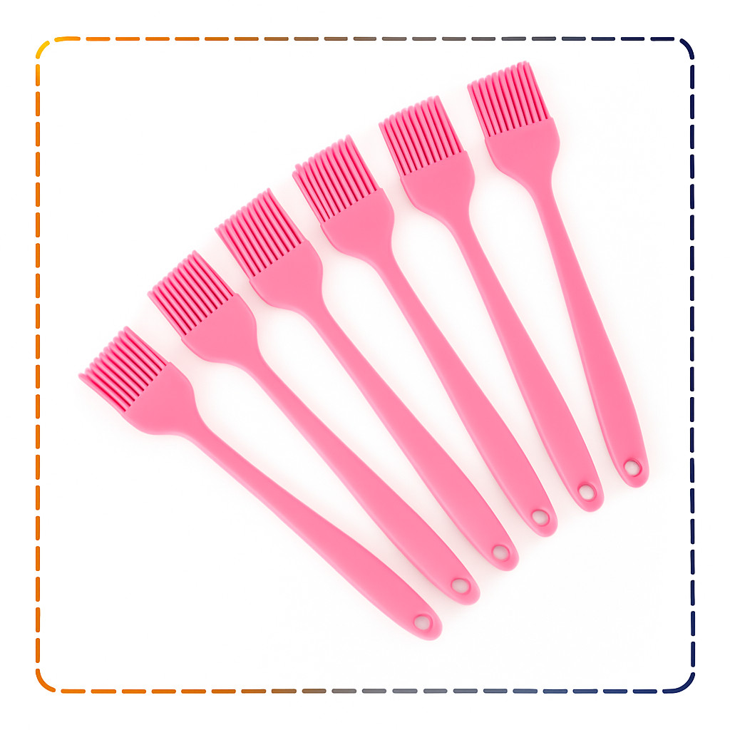 Kit 6 Pinceis de Silicone Culinário Para Untar Formas