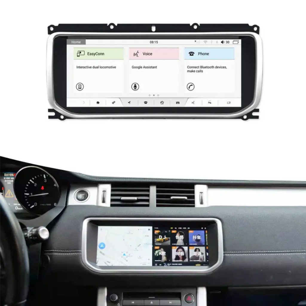 multimidia evoque 10.25 qled touch 8gb ram 8 core carplay sem fio android wifi gps bosh