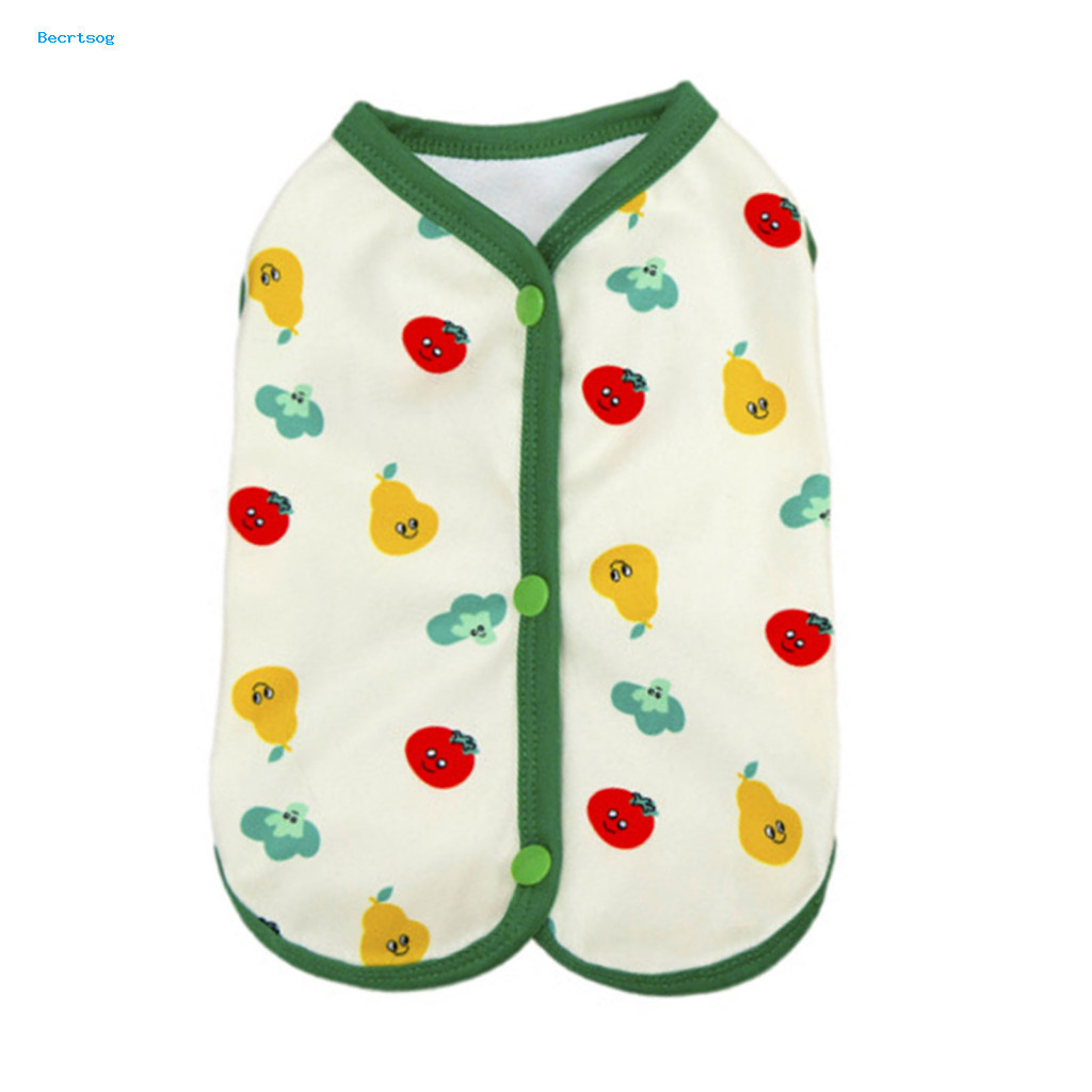 Lightweight Dog Vest Breathable Cute Fruit Print T-shirt for Small Dogs and Cats Pet Button-down Puppy Clothes Summer fo