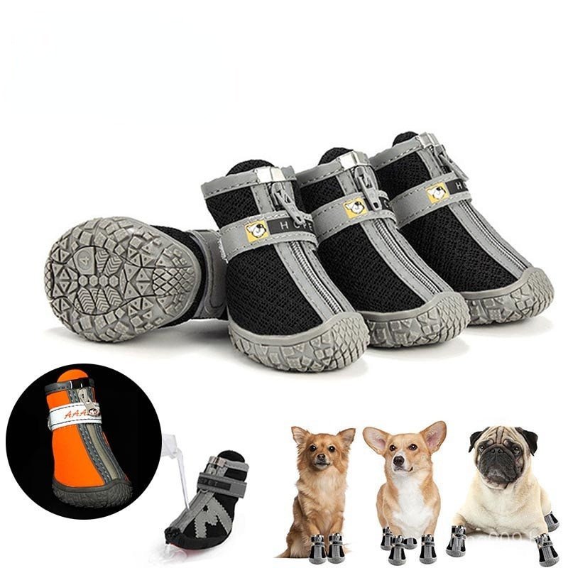4pcs/set Waterproof Pet Dog Shoes Antiskid Puppy Rain Shoes Chihuahua Walking Boots Breathable Cat Socks Pet Accessories