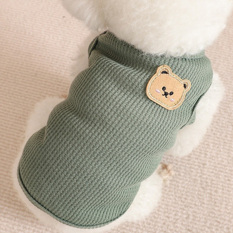 Pets Products for Dog Clothes Winter Cat Vest Bear Print Clothing Thin Pet Pullover Puppy Small Dog Breathable Knitting