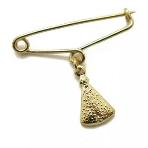 Broche Nossa Senhora Aparecida Banhado a Ouro 18k