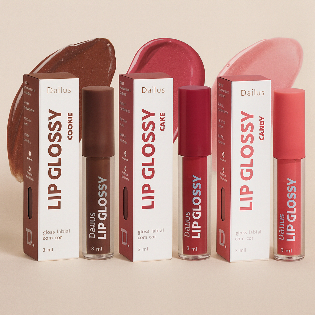 Lip Glossy Gloss Labial Com Cor - Candy - Cake - Cookie DAILUS