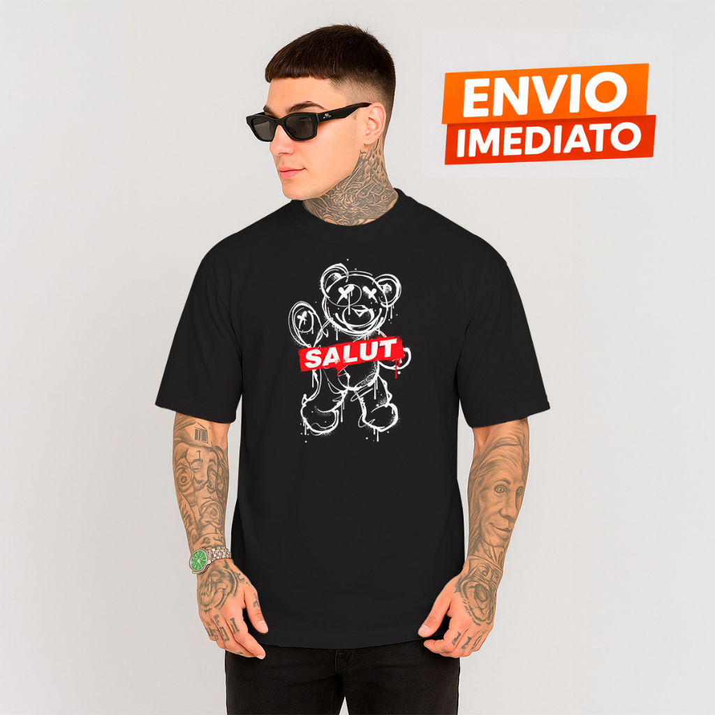 Camiseta Streetwear Salut - Edição Graffiti Bear