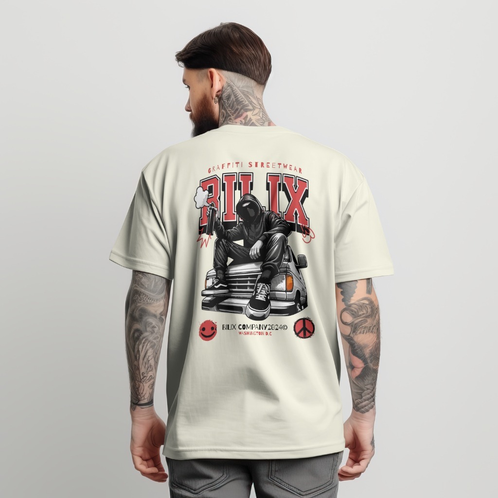 Camiseta Oversized Streetwear Camisa Unisex Graffiti Bilix Street